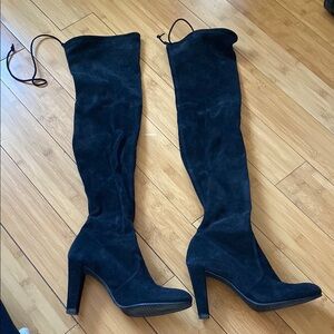 Black Suede Over-the-Knee Boots